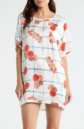 Lunya Oversize Silk Sleepshirt in Summer Harvest at Nordstrom, Size X-Large