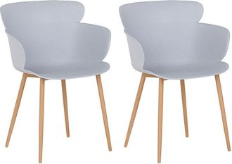 Beliani Set of 2 Dining Chairs SUMKLEY Light Grey