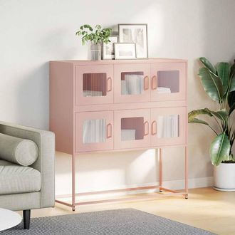Berkfield Home Sideboard Pink 100.5x39x107 cm Cold-rolled Steel