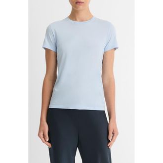 Vince Essential Crewneck Pima Cotton T-Shirt in Porcelain Blue at Nordstrom, Size Xx-Small