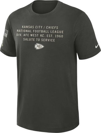 Nike Kansas City Chiefs Salute to Service Slub Nike Mens Dri-FIT NFL T-Shirt in Green | 03493JGA2G-ZS2
