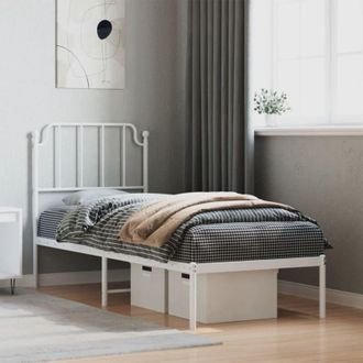 vidaXL Vidaxl - Estructura Cama Sin Colch&oacute;n Con Cabecero Metal Blanco 80x200 Cm