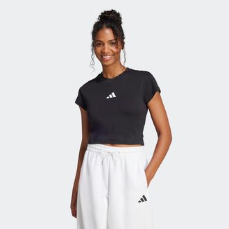 adidas T-Shirt ADIDAS SPORTSWEAR W FI SL BB TEE, Damen, Gr. XXL, schwarz, Obermaterial: 100% Baumwolle, Rundhals, Shirts T-Shirt, sportlicher Stil, Rundhalsa