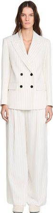 Sandro Striped suit jacket in Ecru /Black at Nordstrom, Size 34 Eu
