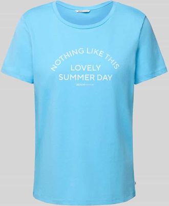 Tom Tailor Denim Regular Fit T-Shirt aus reiner Baumwolle in Hellblau, Größe XS