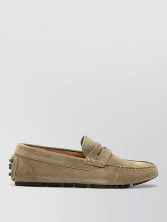 Emporio Armani suede loafers rubber sole round toe