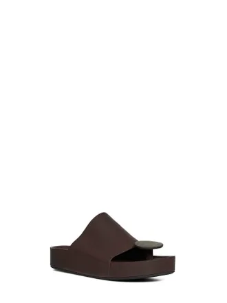 Uma Wang Womens Brown Leather Round Thong Sandals Bovine