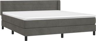 vidaXL Cama Box Spring Con Colch&oacute;n Terciopelo Gris Oscuro 180x200 Cm Vidaxl