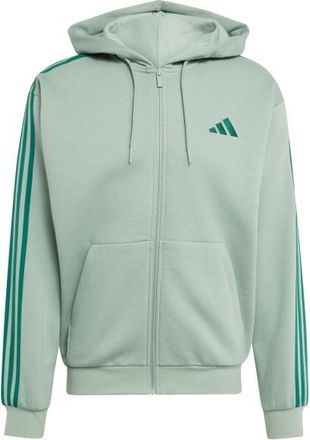 adidas Essentials 3-Stripes Fleece Full-Zip Hoodie Hoodie f&uuml;r Herren | grau