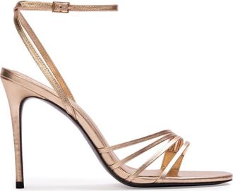 Black Suede Studio Ella 100 Metallic Sandal in Gold Metallic at Nordstrom, Size 38.5 Eu