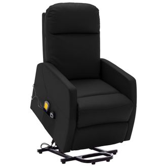 vidaXL Sill&oacute;n De Masaje Elevable Cuero Sint&eacute;tico Negro Vidaxl