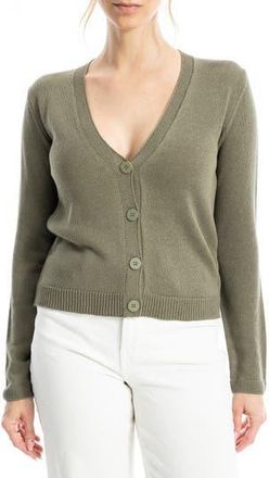 Max Studio V-Neck Cardigan in Army at Nordstrom Rack, Size X-Small