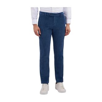 Brooks Brothers Broeken, Heren, Blauw, W30, Katoen, Stretch Katoen Corduroy Broek