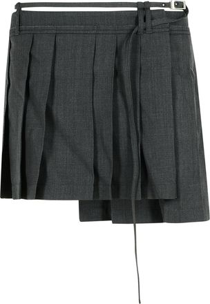 Acne Studios Acn&eacute; Studios Dark Grey Wool Blend Falda plisada