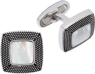 Link Up Granulated Soft Square Gemstone Inlay Cufflinks in White at Nordstrom