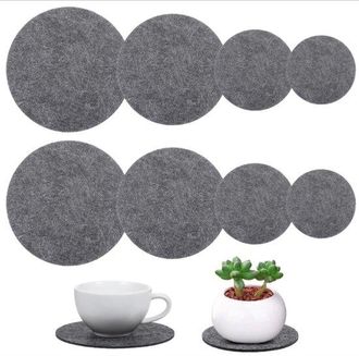 OEM Juego 15 Alfombrillas Platillos Maceta (5 Piezas 10 Cm, 15 Cm 20 Cm Cada Alfombrillas Tela Absorbente: Protectoras Superficie R&aacute;pido, Gris