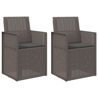 vidaXL Sillas De Comedor De Jard&iacute;n 2 Pcs Gris Claro Y Antracita Pp Vidaxl