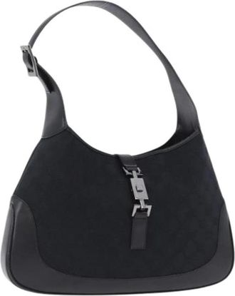 Gucci Pre-owned Vintage GG Canvas Schoudertas - Dames - Vintage Schoudertas - Zwart - ONE Size - Leer - Vintage