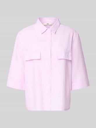 0039 Italy 0039 Italy Bluse aus Leinen-Mix mit Brusttaschen Modell BEA in Hellrosa, Gr&ouml;&szlig;e XXL