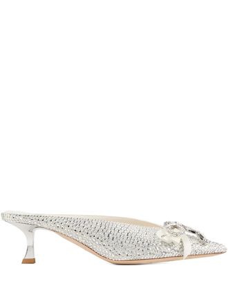 Jimmy Choo London Mules Auria con fiocco 50mm - Argento