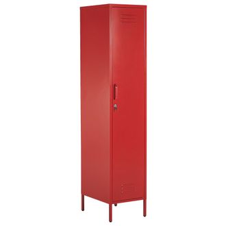 Beliani Beliani - Armario De Metal Rojo 38 X 50 Cm 5 Estantes Riel Moderno Oficina Frome