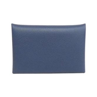 Herm&egrave;s Pre-owned Wallets, female, Blue, Size: ONE SIZE Pre-owned Calvi Verso Epsom Card Case