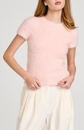 Wayf Hannah Short Sleeve Sweater in Tea Rose at Nordstrom, Size X-Small