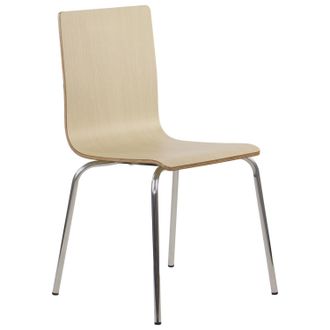 OEM Silla De Madera Contrachapada Natural Con Estructura De Acero Inoxidable. Modelo Werdi B