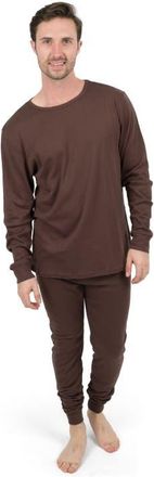 Leveret Mens Cotton Solid Matching Family Pajamas in Brown at Nordstrom, Size Xxx-Large
