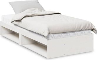 vidaXL Vidaxl - Div&aacute;n Con Colch&oacute;n Blanco 100x200 Cm Madera Maciza De Pino