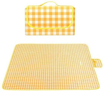 OEM Manta De Picnic, Manta De Picnic, Manta De Camping, Manta De Playa, Impermeable Y Resistente A La Arena, Con Asa, Camping, Amarilla, 200 X 200 Cm