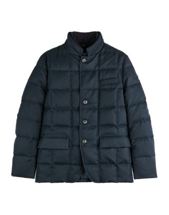 Fay Structured Quilted Flap Pocket Padded Jacket