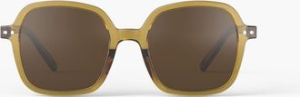 Izipizi Office 52mm Square Sunglasses in Golden Green at Nordstrom, Size +0.00