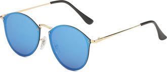 Generic Round Metal Mens and For Womens Sunglasses, Outdoor Vacation Beach Glasses (Color : E, Size : Medium)