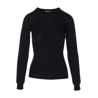 Elisabetta Franchi Round-neck Knitwear, female, Black, Size: XS Round-neck Knitwear
