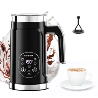OEM Espumador De Leche El&eacute;ctrico 4 En 1, Autom&aacute;tico, Para Leche Caliente Y Fr&iacute;a, Para Caf&eacute; Con Leche, Chocolate Caliente Y Capuchino (negro)