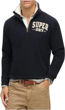 Superdry Felpa in cotone con stampa a maniche lunghe - - Sweatshirts & Hoodies - Uomo - Blu - M
