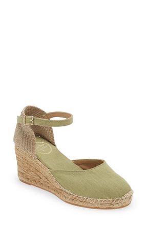 Toni Pons Caldes Linen Wedge Sandal in Oliva/Olive at Nordstrom, Size 5.5-6Us