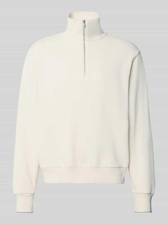 HUGO BOSS Regular Fit Troyer aus reiner Baumwolle Modell C-SEIDLER 55 in Offwhite, Gr&ouml;&szlig;e XXXL