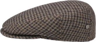 Lierys Britain Houndstooth Flat Cap Made in Italy Men Summer/Winter Brown