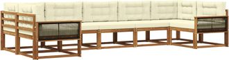 vidaXL Conjunto De Sof&aacute;s De Exterior 7 Uds. Natural Y Crema Vidaxl