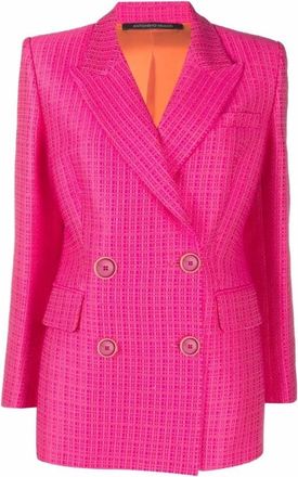 Antonino Valenti Fuchsia Roze Jacquard Blazer - Dames - Blazers - Roze - L - Katoen - Jassen