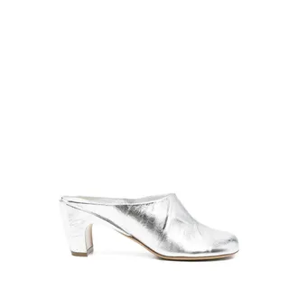 Dries Van Noten Heeled Mules, female, Gray, Size: 10 US Shoes Dries Van Noten