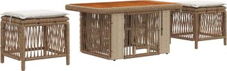 vidaXL Conjunto De Comedor De Jard&iacute;n 3 Uds. Beige Y Crema Vidaxl