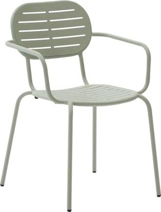 K Home Stapelbarer Design Gartenstuhl Bray mit Armlehnen, Pastell Türkis