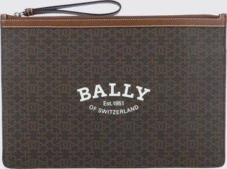 Bally Clutch Bally in pelle saffiano con monogram all over