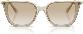 Swarovski 63mm Oversize Square Sunglasses in Transparent Beige /Grey at Nordstrom