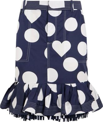 Jacquemus Gonna Svasata a Pois con Volant - - Skirts - Donna - Blu - S