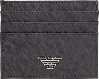Emporio Armani Kaarthouder en sleutelhanger set - Heren - Portefeuilles - Bruin - ONE Size - Leer - Accessoires