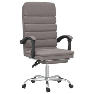 vidaXL Silla De Oficina Reclinable Con Masaje Tela Gris Taup&eacute; Vidaxl